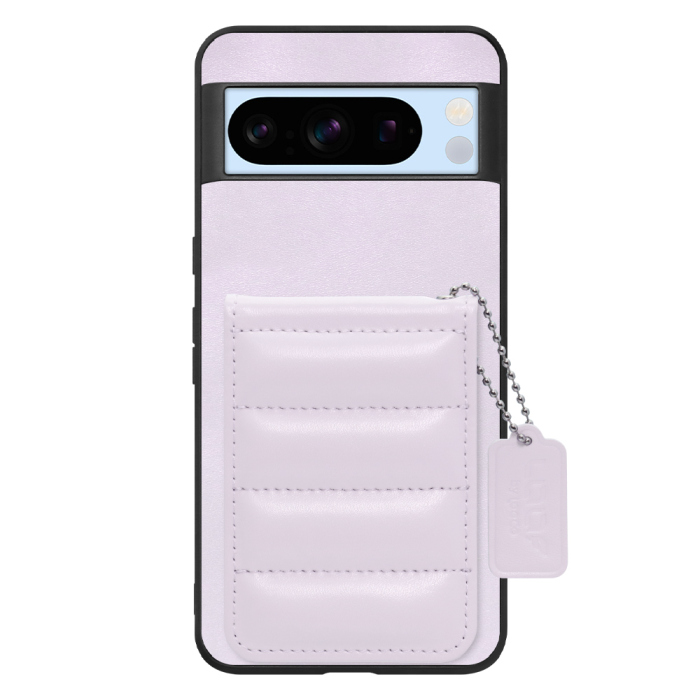 [ LOOF SWEET-SHELL CARD ] Google pixel 8 Pro googlepixel8pro Pixel8 8Pro プロ ピクセル8Pro スマホケース キルティング加工のカードケース付き マグネット内蔵 カード収納 本革 レザータグ＆チェーン付き パステルカラー [ Google Pixel 8 Pro ]