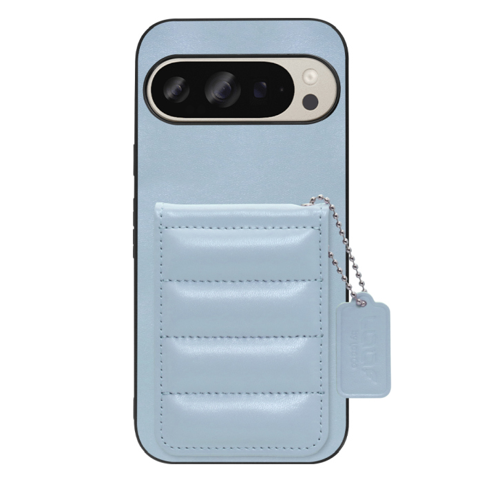 [ LOOF SWEET-SHELL CARD ] Google Pixel 9 / 9 Pro Google Pixel9 Pixel9pro ピクセル9 ピクセル9プロ スマホケース キルティング加工のカードケース付き マグネット内蔵 カード収納 本革 レザータグ＆チェーン付き パステルカラー [ Google Pixel 9 / 9 Pro ]