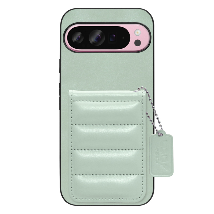 [ LOOF SWEET-SHELL CARD ] Google Pixel 9 Pro XL Google Pixel9proxl ピクセル9プロXL スマホケース キルティング加工のカードケース付き マグネット内蔵 カード収納 本革 レザータグ＆チェーン付き パステルカラー [ Google Pixel 9 Pro XL ]