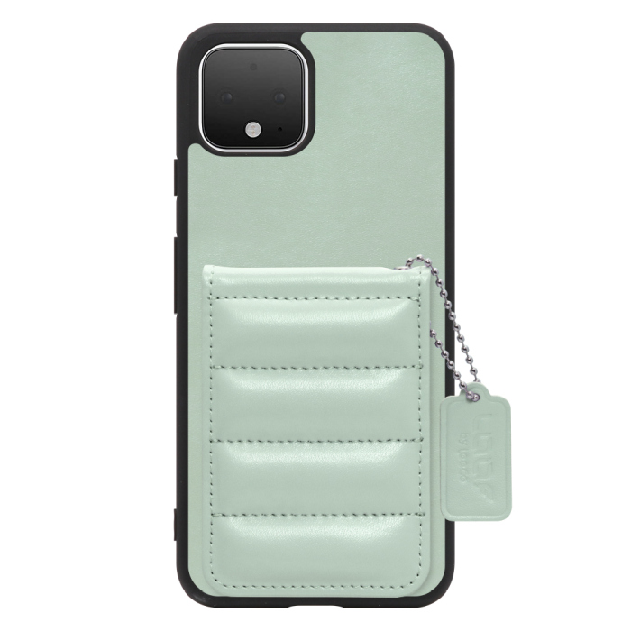 [ LOOF SWEET-SHELL CARD ] Google Pixel 4 googlepixel pixel4xl ピクセル4 スマホケース キルティング加工のカードケース付き マグネット内蔵 カード収納 本革 レザータグ＆チェーン付き パステルカラー [ Google Pixel 4 ]