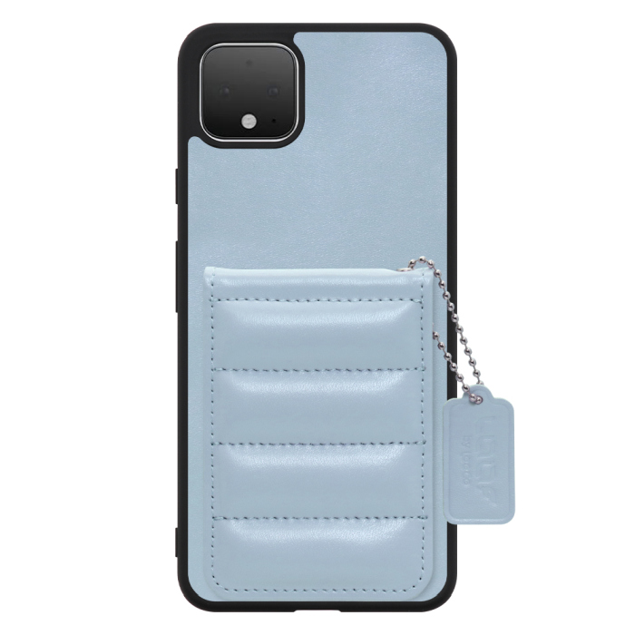 [ LOOF SWEET-SHELL CARD ] Google Pixel 4 XL googlepixel pixel4xl ピクセル4XL スマホケース キルティング加工のカードケース付き マグネット内蔵 カード収納 本革 レザータグ＆チェーン付き パステルカラー [ Google Pixel 4 XL ]