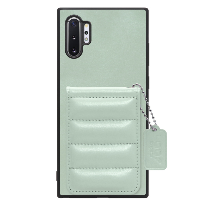 [ LOOF SWEET-SHELL CARD ] Galaxy Note10+ SC-01M / SCV45 note10+ note10plus note10 plus スマホケース キルティング加工のカードケース付き マグネット内蔵 カード収納 本革 レザータグ＆チェーン付き パステルカラー [ Galaxy Note10+ ]