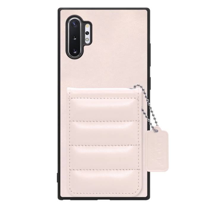 [ LOOF SWEET-SHELL CARD ] Galaxy Note10+ SC-01M / SCV45 note10+ note10plus note10 plus スマホケース キルティング加工のカードケース付き マグネット内蔵 カード収納 本革 レザータグ＆チェーン付き パステルカラー [ Galaxy Note10+ ]