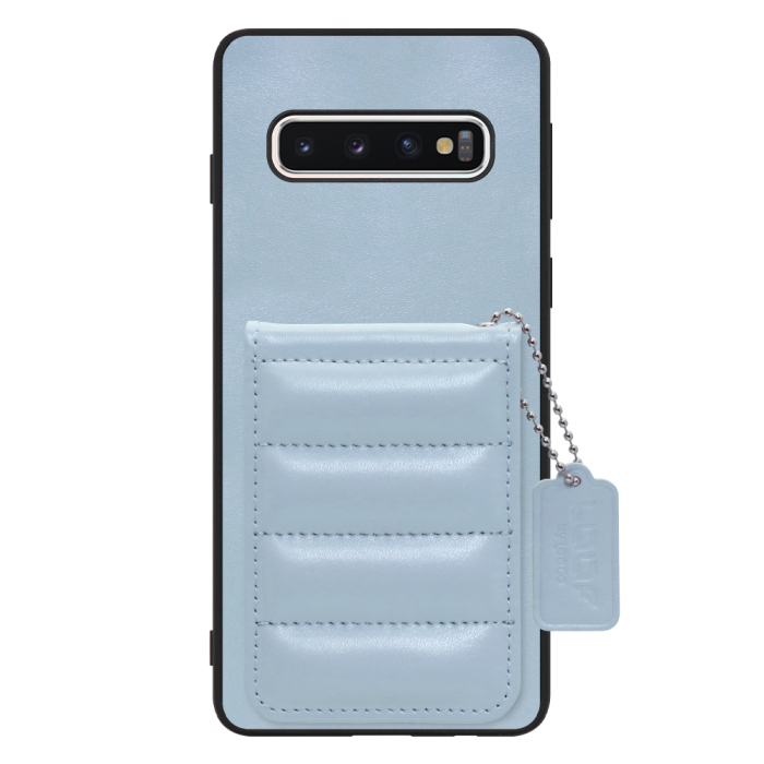 [ LOOF SWEET-SHELL CARD ] Galaxy S10 SC-03L / SCV41 galaxys10 スマホケース キルティング加工のカードケース付き マグネット内蔵 カード収納 本革 レザータグ＆チェーン付き パステルカラー [ Galaxy S10 ]
