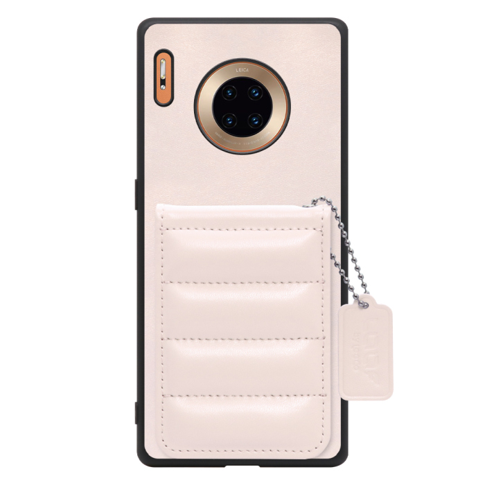 [ LOOF SWEET-SHELL CARD ] HUAWEI Mate 30 Pro 5G mate30pro5g mate30 30pro プロ スマホケース キルティング加工のカードケース付き マグネット内蔵 カード収納 本革 レザータグ＆チェーン付き パステルカラー [ HUAWEI Mate 30 Pro 5G ]