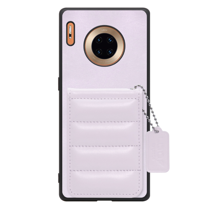 [ LOOF SWEET-SHELL CARD ] HUAWEI Mate 30 Pro 5G mate30pro5g mate30 30pro プロ スマホケース キルティング加工のカードケース付き マグネット内蔵 カード収納 本革 レザータグ＆チェーン付き パステルカラー [ HUAWEI Mate 30 Pro 5G ]