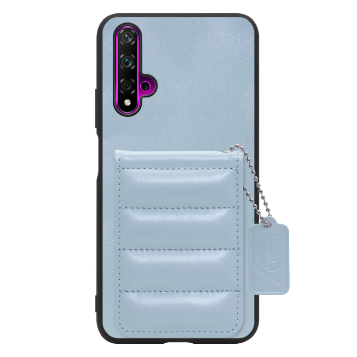 [ LOOF SWEET-SHELL CARD ] HUAWEI nova 5T nova5t スマホケース キルティング加工のカードケース付き マグネット内蔵 カード収納 本革 レザータグ＆チェーン付き パステルカラー [ HUAWEI nova 5T ]