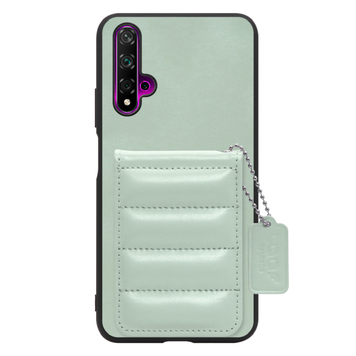 [ LOOF SWEET-SHELL CARD ] HUAWEI nova 5T nova5t スマホケース キルティング加工のカードケース付き マグネット内蔵 カード収納 本革 レザータグ＆チェーン付き パステルカラー [ HUAWEI nova 5T ]