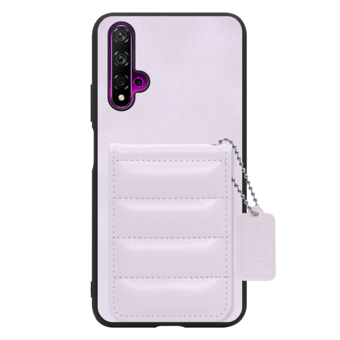 [ LOOF SWEET-SHELL CARD ] HUAWEI nova 5T nova5t スマホケース キルティング加工のカードケース付き マグネット内蔵 カード収納 本革 レザータグ＆チェーン付き パステルカラー [ HUAWEI nova 5T ]