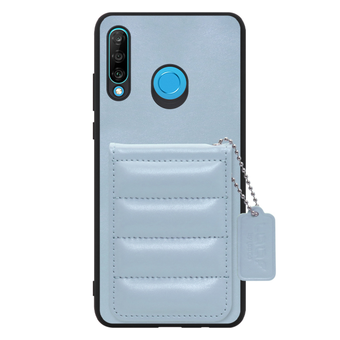 [ LOOF SWEET-SHELL CARD ] HUAWEI P30 lite / P30 lite Premium p30lite p30litepremium スマホケース キルティング加工のカードケース付き マグネット内蔵 カード収納 本革 レザータグ＆チェーン付き パステルカラー [ HUAWEI P30 lite / lite Premium ]