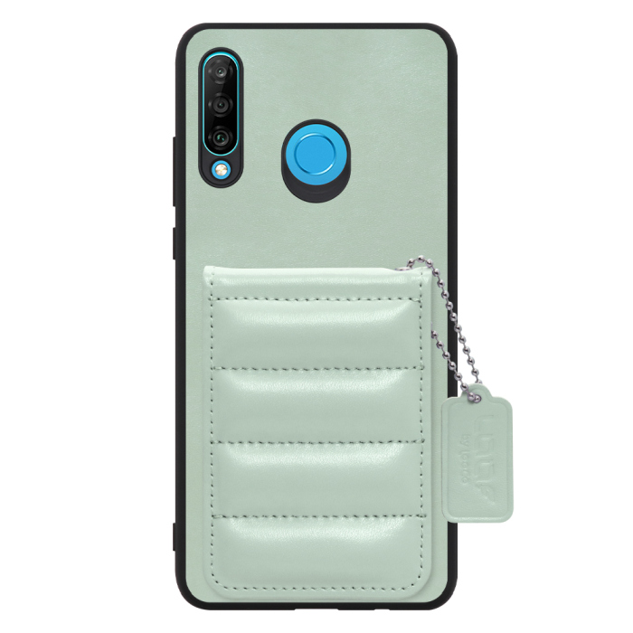 [ LOOF SWEET-SHELL CARD ] HUAWEI P30 lite / P30 lite Premium p30lite p30litepremium スマホケース キルティング加工のカードケース付き マグネット内蔵 カード収納 本革 レザータグ＆チェーン付き パステルカラー [ HUAWEI P30 lite / lite Premium ]