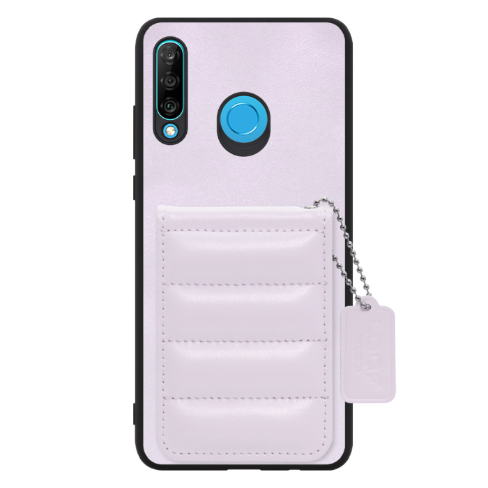 [ LOOF SWEET-SHELL CARD ] HUAWEI P30 lite / P30 lite Premium p30lite p30litepremium スマホケース キルティング加工のカードケース付き マグネット内蔵 カード収納 本革 レザータグ＆チェーン付き パステルカラー [ HUAWEI P30 lite / lite Premium ]