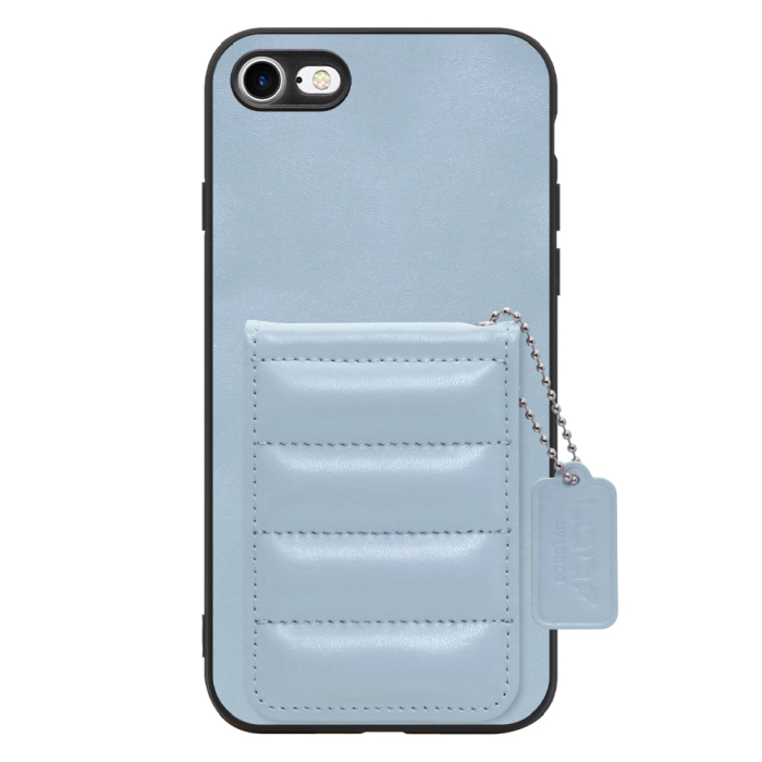 [ LOOF SWEET-SHELL CARD ] iPhone 7 / 8 / SE (第2/3世代) iphone7 iphone8 iphonese se2 se3 スマホケース キルティング加工のカードケース付き マグネット内蔵 カード収納 本革 レザータグ＆チェーン付き パステルカラー [ iPhone 7 / 8 / SE (第2/3世代) ]