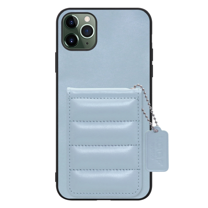 [ LOOF SWEET-SHELL CARD ] iPhone 11 Pro Max iPhone11promax 11promax 11 promax スマホケース キルティング加工のカードケース付き マグネット内蔵 カード収納 本革 レザータグ＆チェーン付き パステルカラー [ iPhone 11 Pro Max ]