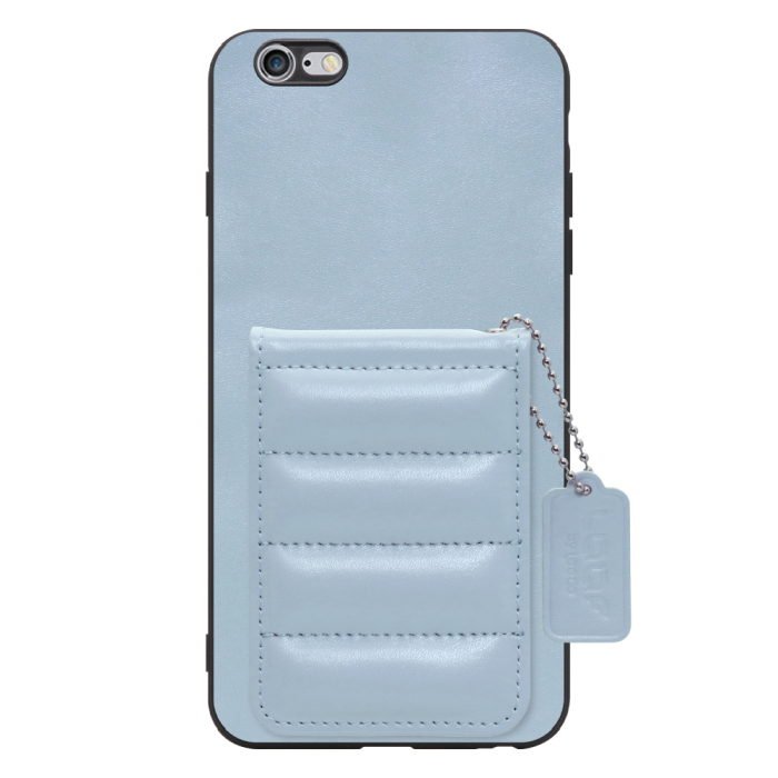 [ LOOF SWEET-SHELL CARD ] iPhone 6 Plus / 6s Plus iphone6plus iphone6splus 6plus 6splus スマホケース キルティング加工のカードケース付き マグネット内蔵 カード収納 本革 レザータグ＆チェーン付き パステルカラー [ iPhone 6 Plus / 6s Plus ]