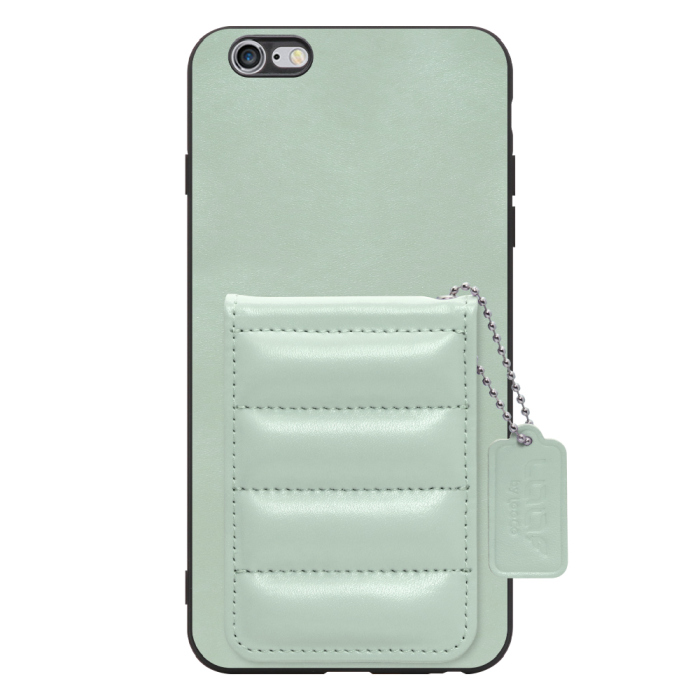 [ LOOF SWEET-SHELL CARD ] iPhone 6 Plus / 6s Plus iphone6plus iphone6splus 6plus 6splus スマホケース キルティング加工のカードケース付き マグネット内蔵 カード収納 本革 レザータグ＆チェーン付き パステルカラー [ iPhone 6 Plus / 6s Plus ]