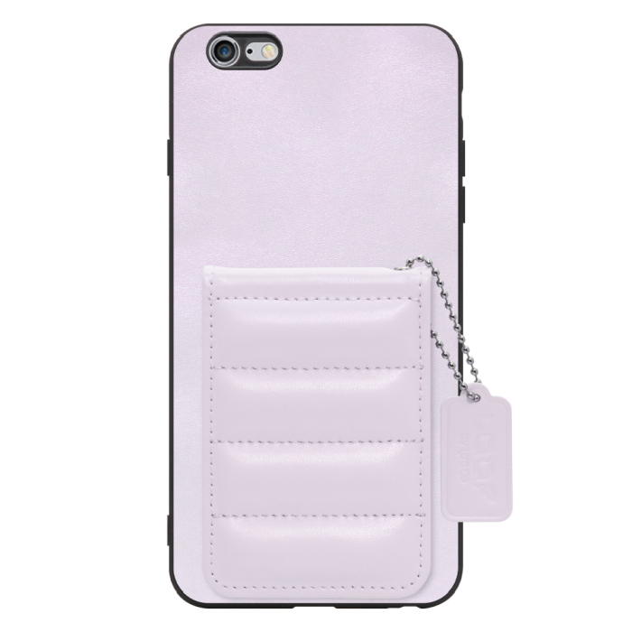 [ LOOF SWEET-SHELL CARD ] iPhone 6 Plus / 6s Plus iphone6plus iphone6splus 6plus 6splus スマホケース キルティング加工のカードケース付き マグネット内蔵 カード収納 本革 レザータグ＆チェーン付き パステルカラー [ iPhone 6 Plus / 6s Plus ]