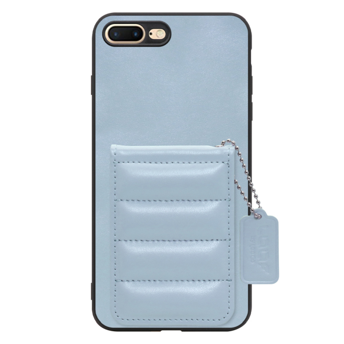 [ LOOF SWEET-SHELL CARD ] iPhone 7 Plus / 8 Plus iphone7plus iphone8plus 7plus 8plus スマホケース キルティング加工のカードケース付き マグネット内蔵 カード収納 本革 レザータグ＆チェーン付き パステルカラー [ iPhone 7 Plus / 8 Plus ]