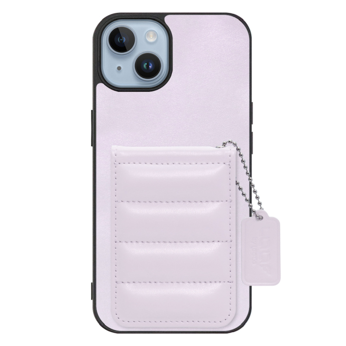 [ LOOF SWEET-SHELL CARD ] iPhone 14 iphone14 スマホケース キルティング加工のカードケース付き マグネット内蔵 カード収納 本革 レザータグ＆チェーン付き パステルカラー [ iPhone 14 ]