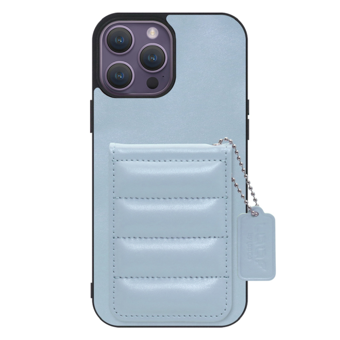 [ LOOF SWEET-SHELL CARD ] iPhone 14 Pro Max iphone14promax 14promax プロマックス スマホケース キルティング加工のカードケース付き マグネット内蔵 カード収納 本革 レザータグ＆チェーン付き パステルカラー [ iPhone 14 Pro Max ]