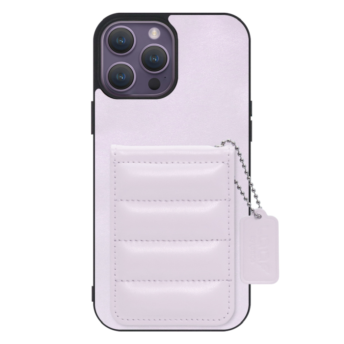 [ LOOF SWEET-SHELL CARD ] iPhone 14 Pro Max iphone14promax 14promax プロマックス スマホケース キルティング加工のカードケース付き マグネット内蔵 カード収納 本革 レザータグ＆チェーン付き パステルカラー [ iPhone 14 Pro Max ]