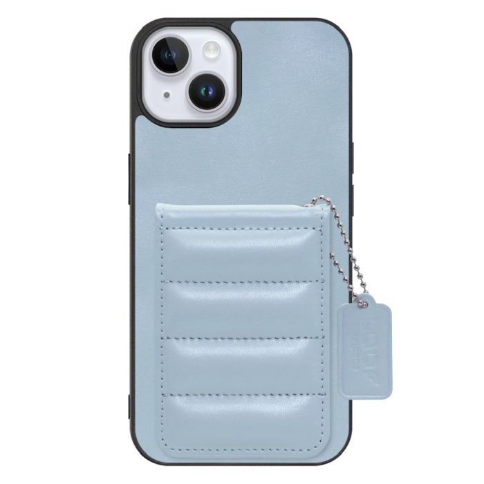 [ LOOF SWEET-SHELL CARD ] iPhone 14 Plus iphone14plus 14plus 14+ プラス スマホケース キルティング加工のカードケース付き マグネット内蔵 カード収納 本革 レザータグ＆チェーン付き パステルカラー [ iPhone 14 Plus ]