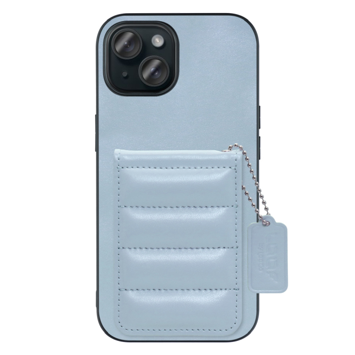 [ LOOF SWEET-SHELL CARD ] iPhone 15 iPhone15 アイフォン15 iPhone 15 アイフォン 15 スマホケース キルティング加工のカードケース付き マグネット内蔵 カード収納 本革 レザータグ＆チェーン付き パステルカラー [ iPhone 15 ]