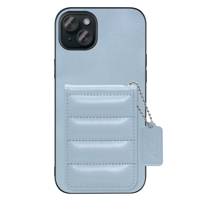 [ LOOF SWEET-SHELL CARD ] iPhone 15 Plus iPhone15 Plus アイフォン15 プラス iPhone 15 Plus 15Plus アイフォン 15 スマホケース キルティング加工のカードケース付き マグネット内蔵 カード収納 本革 レザータグ＆チェーン付き パステルカラー [ iPhone 15 Plus ]