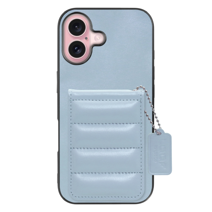 [ LOOF SWEET-SHELL CARD ] iPhone 16 iPhone16 アイフォン16 iPhone 16 アイフォン 16 スマホケース キルティング加工のカードケース付き マグネット内蔵 カード収納 本革 レザータグ＆チェーン付き パステルカラー [ iPhone 16 ]