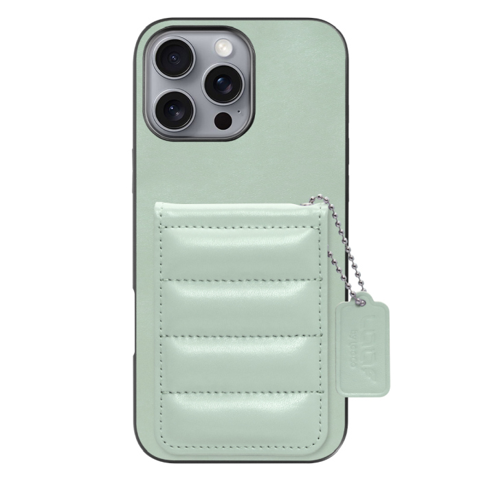 [ LOOF SWEET-SHELL CARD ] iPhone 16 Pro Max iPhone16 Pro Max アイフォン16 プロ マックス スマホケース キルティング加工のカードケース付き マグネット内蔵 カード収納 本革 レザータグ＆チェーン付き パステルカラー [ iPhone 16 Pro Max ]