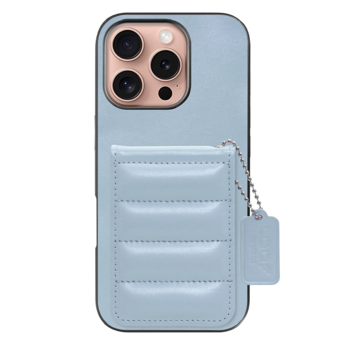 [ LOOF SWEET-SHELL CARD ] iPhone 16 Pro iPhone16 Pro アイフォン16 プロ スマホケース キルティング加工のカードケース付き マグネット内蔵 カード収納 本革 レザータグ＆チェーン付き パステルカラー [ iPhone 16 Pro ]