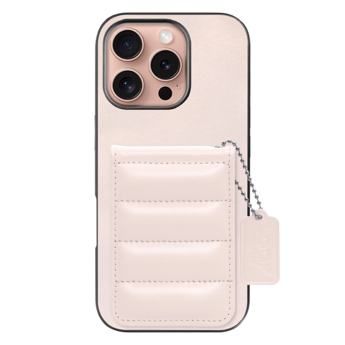 [ LOOF SWEET-SHELL CARD ] iPhone 16 Pro iPhone16 Pro アイフォン16 プロ スマホケース キルティング加工のカードケース付き マグネット内蔵 カード収納 本革 レザータグ＆チェーン付き パステルカラー [ iPhone 16 Pro ]