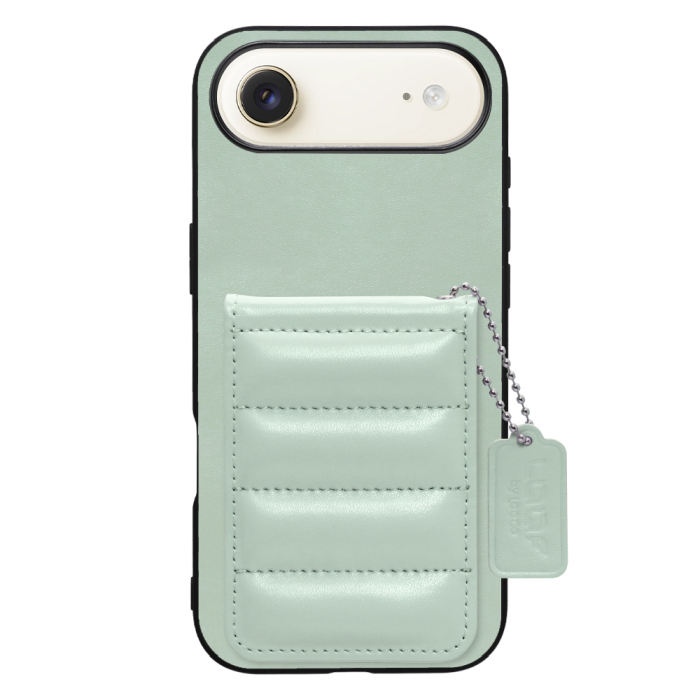 [ LOOF SWEET-SHELL CARD ] iPhone Air iPhone Air アイフォン エア iPhoneAir スマホケース キルティング加工のカードケース付き マグネット内蔵 カード収納 本革 レザータグ＆チェーン付き パステルカラー [ iPhone Air 用 ]