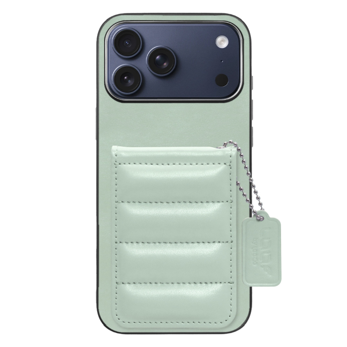 [ LOOF SWEET-SHELL CARD ] iPhone 17 Pro Max iPhone17 Pro Max アイフォン17 プロ マックス スマホケース キルティング加工のカードケース付き マグネット内蔵 カード収納 本革 レザータグ＆チェーン付き パステルカラー [ iPhone 17 Pro Max 用 ]