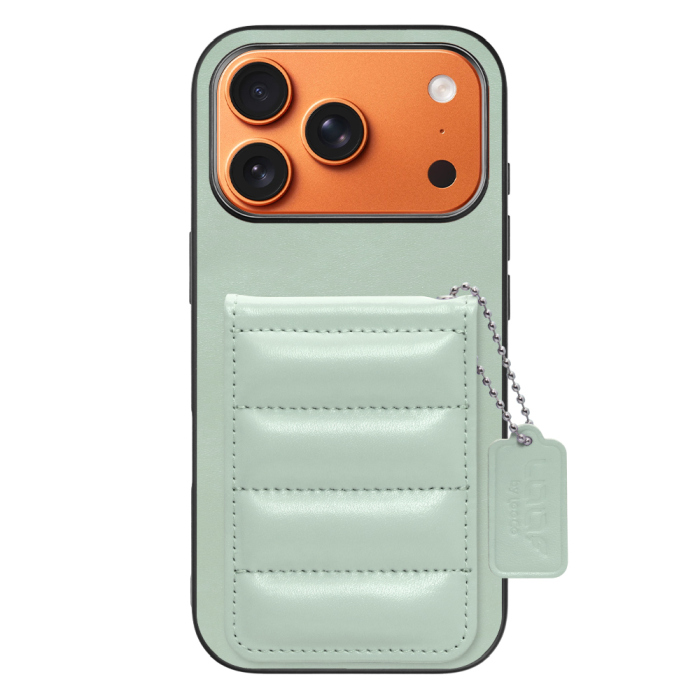 [ LOOF SWEET-SHELL CARD ] iPhone 17 Pro iPhone17 Pro アイフォン17 プロ スマホケース キルティング加工のカードケース付き マグネット内蔵 カード収納 本革 レザータグ＆チェーン付き パステルカラー [ iPhone 17 Pro 用 ]