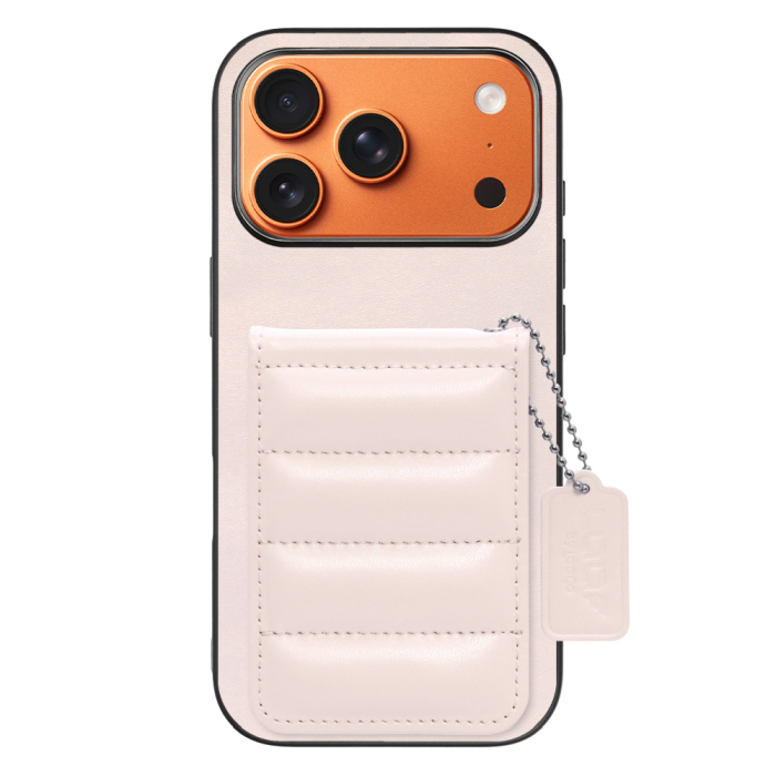 [ LOOF SWEET-SHELL CARD ] iPhone 17 Pro iPhone17 Pro アイフォン17 プロ スマホケース キルティング加工のカードケース付き マグネット内蔵 カード収納 本革 レザータグ＆チェーン付き パステルカラー [ iPhone 17 Pro 用 ]