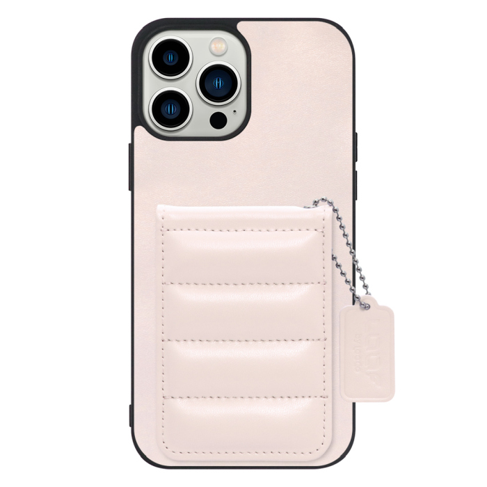 [ LOOF SWEET-SHELL CARD ] iPhone 13 Pro Max iphone13promax 13promax promax プロマックス スマホケース キルティング加工のカードケース付き マグネット内蔵 カード収納 本革 レザータグ＆チェーン付き パステルカラー [ iPhone 13 Pro Max ]