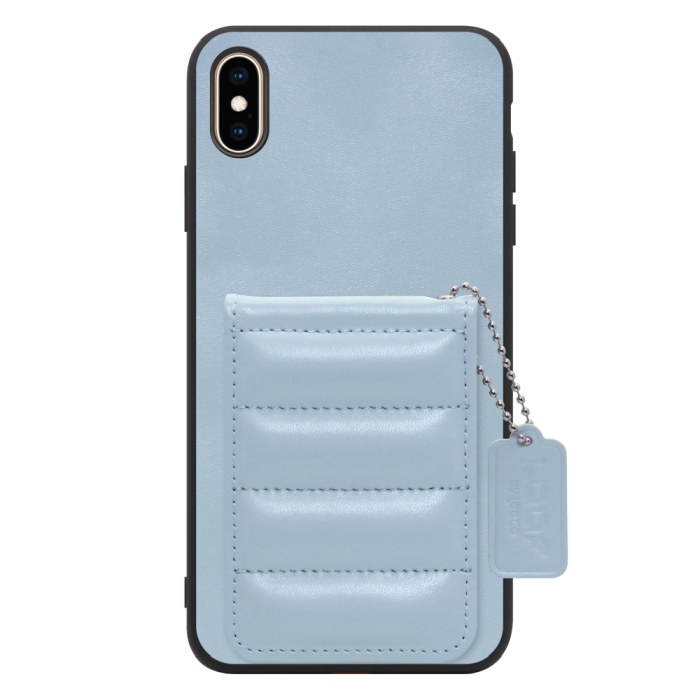 [ LOOF SWEET-SHELL CARD ] iPhone XS Max iPhonexsmax xsmax スマホケース キルティング加工のカードケース付き マグネット内蔵 カード収納 本革 レザータグ＆チェーン付き パステルカラー [ iPhone XS Max ]