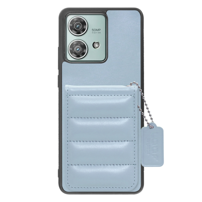 [ LOOF SWEET-SHELL CARD ] motorola edge 40 neo motorola edge40neo スマホケース キルティング加工のカードケース付き マグネット内蔵 カード収納 本革 レザータグ＆チェーン付き パステルカラー [ motorola edge 40 neo ]