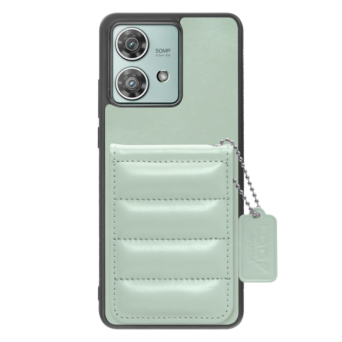 [ LOOF SWEET-SHELL CARD ] motorola edge 40 neo motorola edge40neo スマホケース キルティング加工のカードケース付き マグネット内蔵 カード収納 本革 レザータグ＆チェーン付き パステルカラー [ motorola edge 40 neo ]