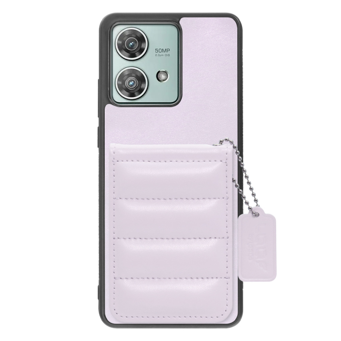 [ LOOF SWEET-SHELL CARD ] motorola edge 40 neo motorola edge40neo スマホケース キルティング加工のカードケース付き マグネット内蔵 カード収納 本革 レザータグ＆チェーン付き パステルカラー [ motorola edge 40 neo ]