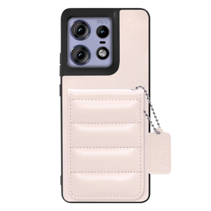 [ LOOF SWEET-SHELL CARD ] motorola edge 50 pro / 50s pro  スマホケース キルティング加工のカードケース付き マグネット内蔵 カード収納 本革 レザータグ＆チェーン付き パステルカラー [ motorola edge 50 pro / 50s pro ]