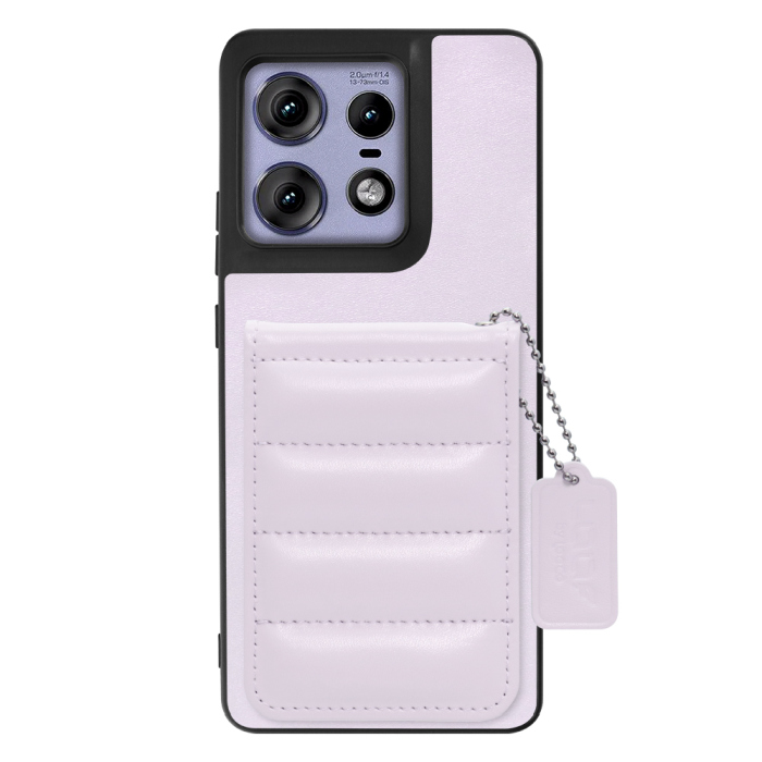 [ LOOF SWEET-SHELL CARD ] motorola edge 50 pro / 50s pro  スマホケース キルティング加工のカードケース付き マグネット内蔵 カード収納 本革 レザータグ＆チェーン付き パステルカラー [ motorola edge 50 pro / 50s pro ]