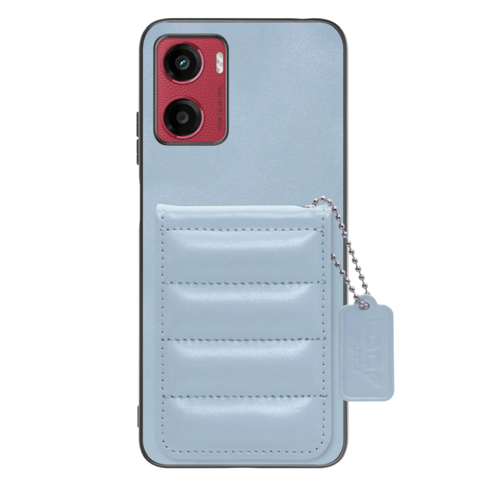 [ LOOF SWEET-SHELL CARD ] moto g05 motorola スマホケース キルティング加工のカードケース付き マグネット内蔵 カード収納 本革 レザータグ＆チェーン付き パステルカラー [ moto g05 ]