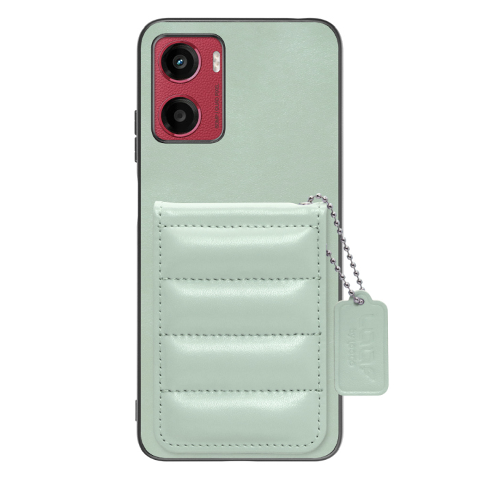 [ LOOF SWEET-SHELL CARD ] moto g05 motorola スマホケース キルティング加工のカードケース付き マグネット内蔵 カード収納 本革 レザータグ＆チェーン付き パステルカラー [ moto g05 ]