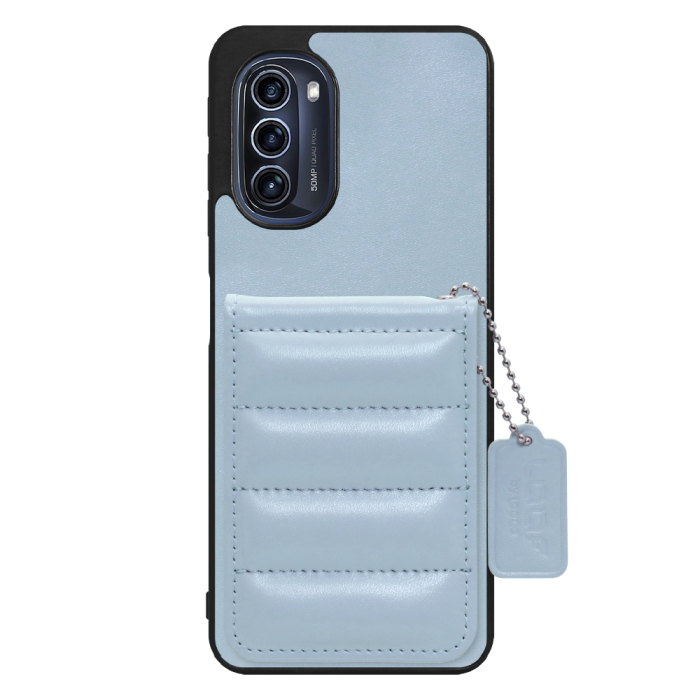 [ LOOF SWEET-SHELL CARD ] moto g52j 5G motog52j5g motog52j スマホケース キルティング加工のカードケース付き マグネット内蔵 カード収納 本革 レザータグ＆チェーン付き パステルカラー [ moto g52j 5G ]