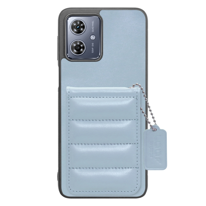 [ LOOF SWEET-SHELL CARD ] moto g64 5G / g64y 5G  スマホケース キルティング加工のカードケース付き マグネット内蔵 カード収納 本革 レザータグ＆チェーン付き パステルカラー [ moto g64 5G / g64y 5G ]