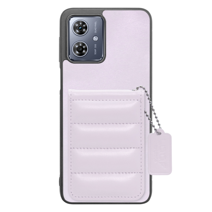 [ LOOF SWEET-SHELL CARD ] moto g64 5G / g64y 5G  スマホケース キルティング加工のカードケース付き マグネット内蔵 カード収納 本革 レザータグ＆チェーン付き パステルカラー [ moto g64 5G / g64y 5G ]