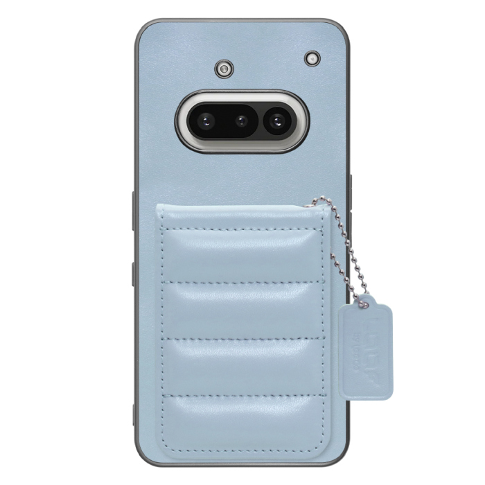 [ LOOF SWEET-SHELL CARD ] Nothing Phone (3a) Phone 3a スマホケース キルティング加工のカードケース付き マグネット内蔵 カード収納 本革 レザータグ＆チェーン付き パステルカラー [ Nothing Phone (3a) ]