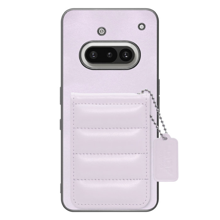 [ LOOF SWEET-SHELL CARD ] Nothing Phone (3a) Phone 3a スマホケース キルティング加工のカードケース付き マグネット内蔵 カード収納 本革 レザータグ＆チェーン付き パステルカラー [ Nothing Phone (3a) ]